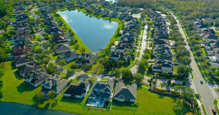 Aerial photo of a Florida neighborhood